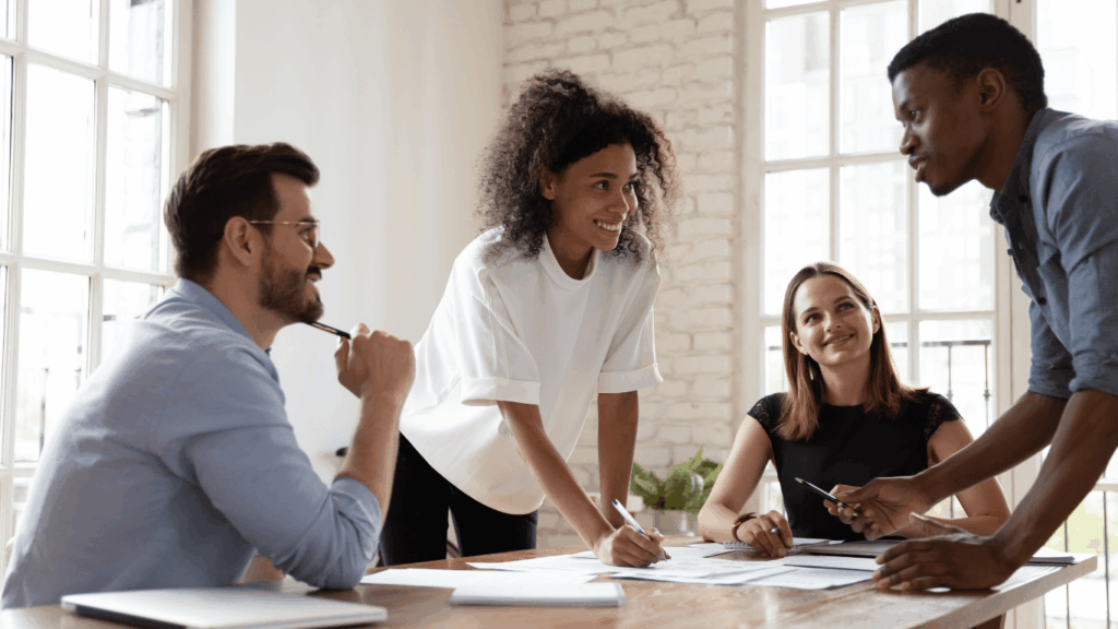 A strategist presenting a digital growth plan.
